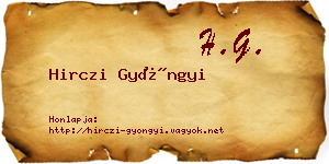Hirczi Gyöngyi névjegykártya